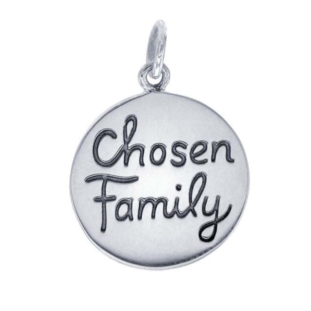 Sterling Silver Chosen Family Charm – Round 15mm Engraved Pendant